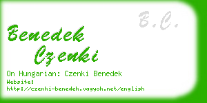 benedek czenki business card